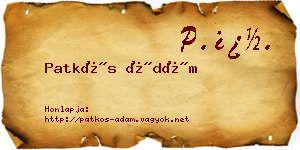 Patkós Ádám névjegykártya